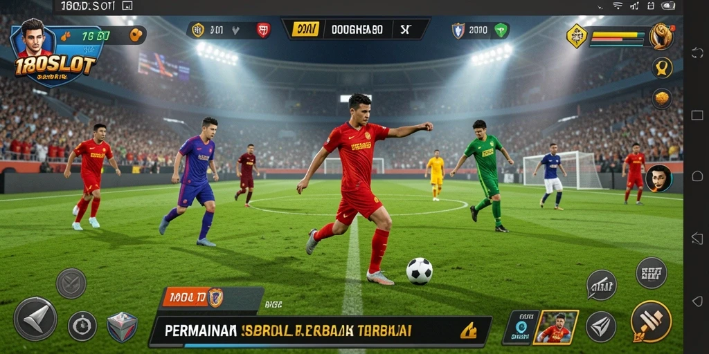 Screenshot <strong>180SLOT</strong> menampilkan aksi momen ketegangan dalam permainan sepak bola.
