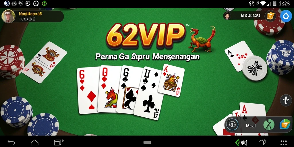 Tampilan gameplay Gaple di 62VIP yang seru dan interaktif.
