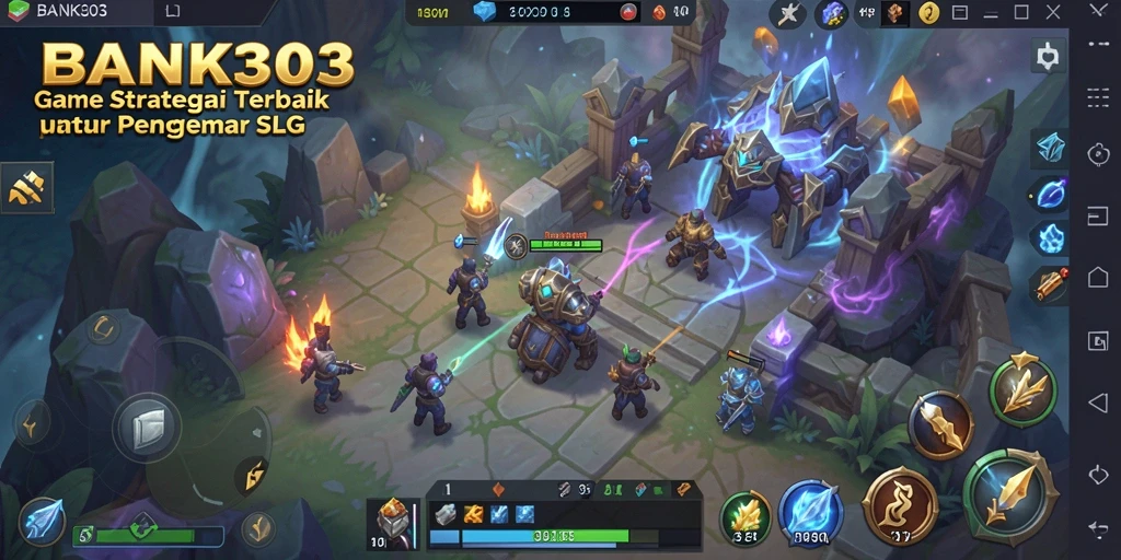 Tampilan gameplay menarik dari BANK303 yang menampilkan pertarungan strategis.