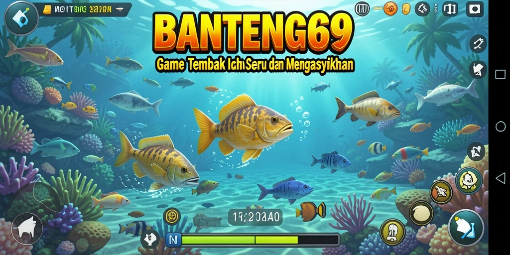 Screenshot gameplay BANTENG69 menunjukkan aksi menangkap ikan yang mendebarkan.