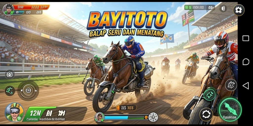 Gameplay balap seru di BAYITOTO dengan mobil kencang.