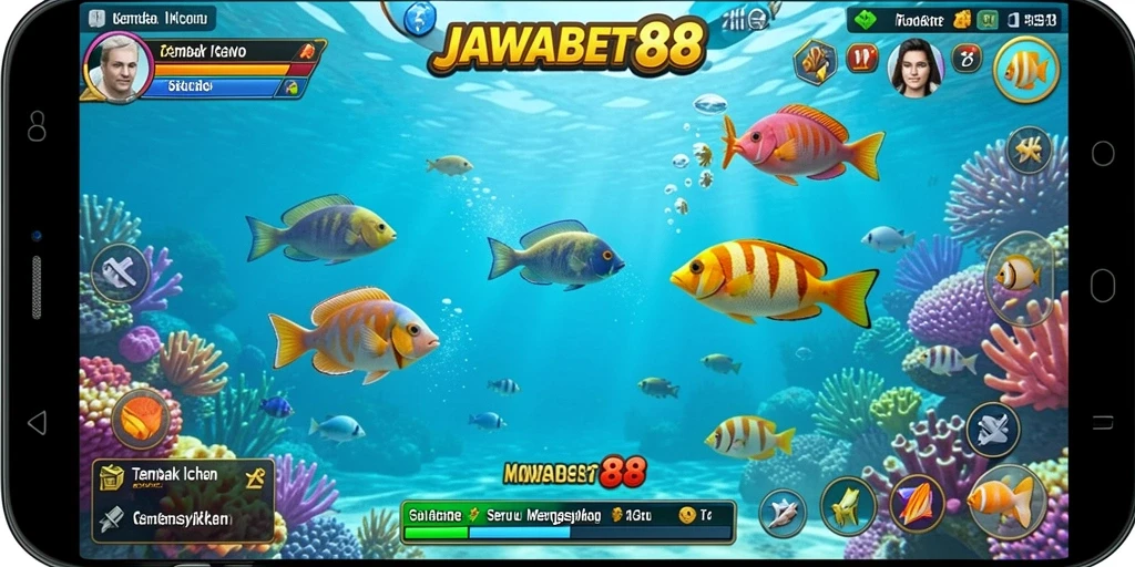 Tampilan menarik dari gameplay Tembak Ikan di JAWABET88.