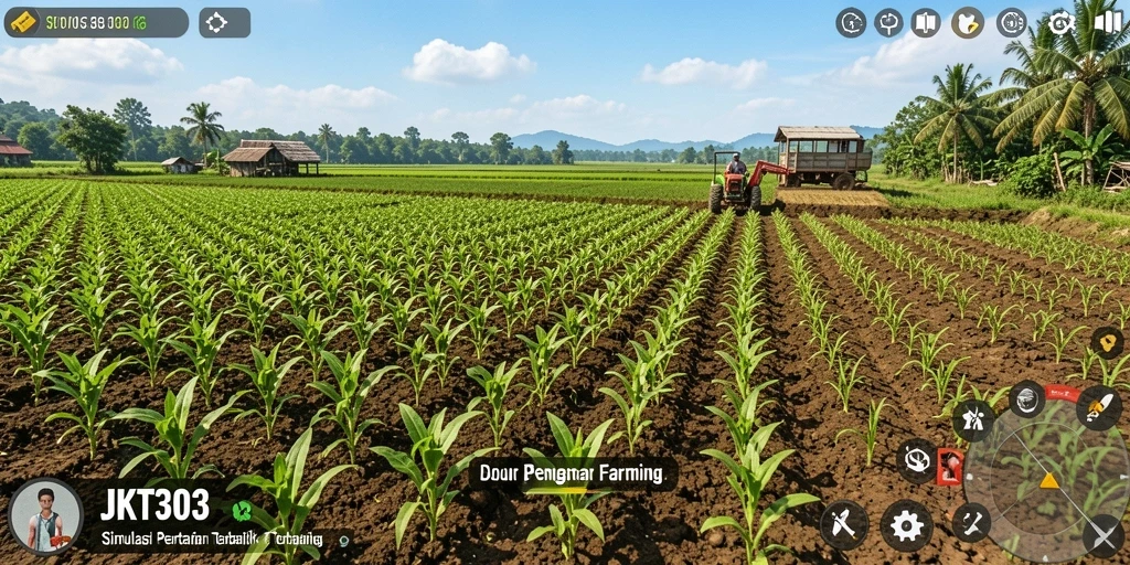 Tampilan gameplay JKT303 yang memukau dengan kebun yang indah.