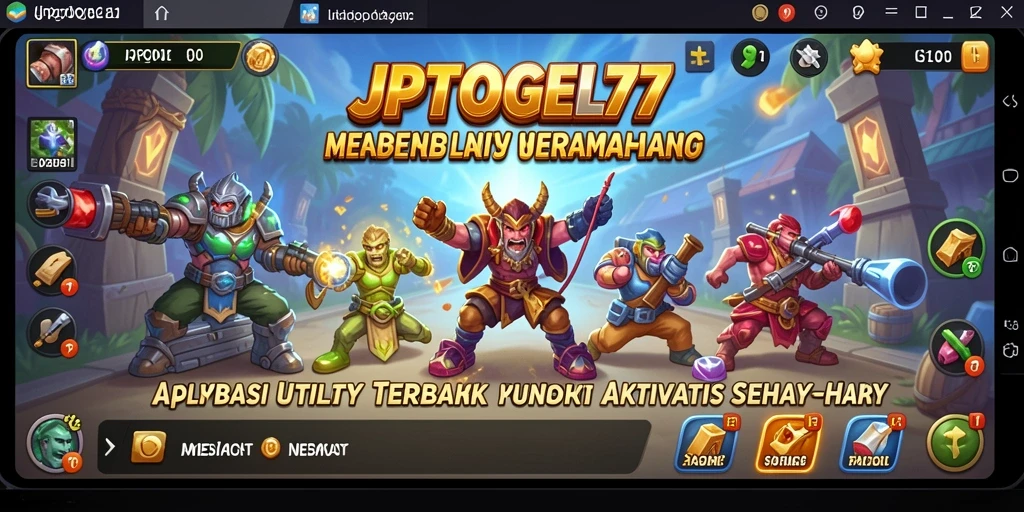 Screenshot utama <strong>JPTOGEL77</strong> menampilkan berbagai fitur aplikasi Utility yang eye-catching.