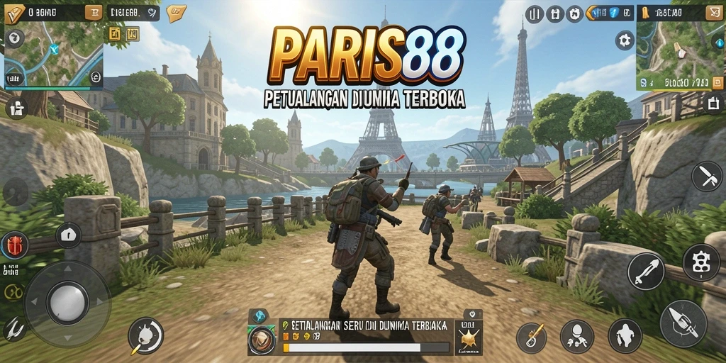 Tampilan gameplay yang seru di dunia terbuka PARIS88.