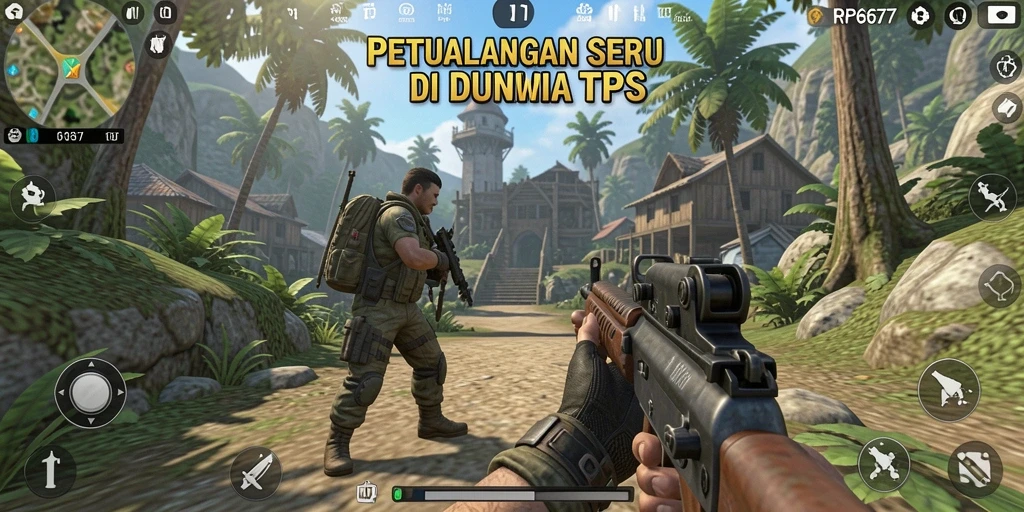 Tangkapan layar menampilkan aksi intens dalam permainan TPS
