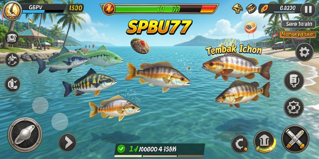 Tampilan Screenshot SPBU77 menampilkan keseruan gameplay Tembak Ikan.
